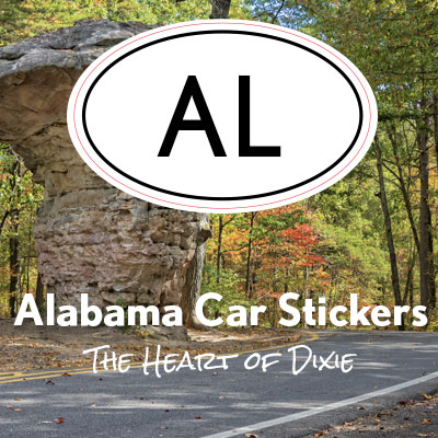 AL State of Alabama oval car sticker