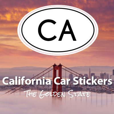 CA State of California oval car sticker