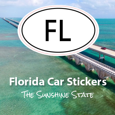 FL State of Florida oval car sticker