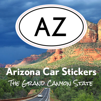 AZ State of Arizona oval car sticker