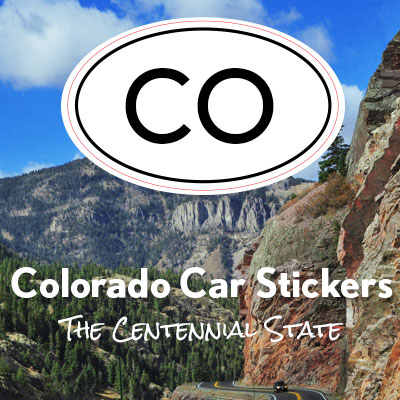 CO State of Colorado oval car sticker