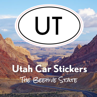 UT State of Utah oval car sticker