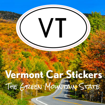VT State of Vermont oval car sticker