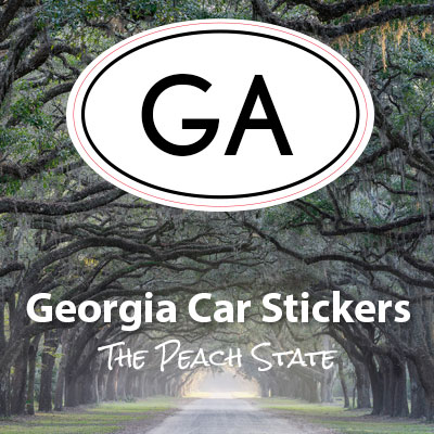 GA State of Georgia oval car sticker