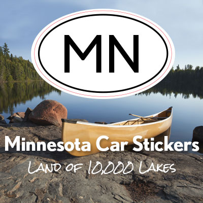 MN State of Minnesota oval car sticker