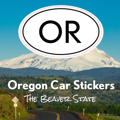 OR State of Oregon oval car sticker
