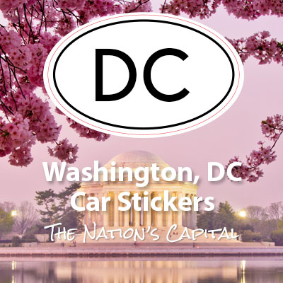 DC District of Columbia oval car sticker