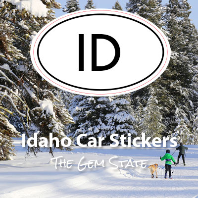 ID State of Idaho oval car sticker