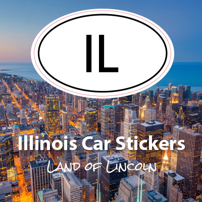 IL State of Illinois oval car sticker