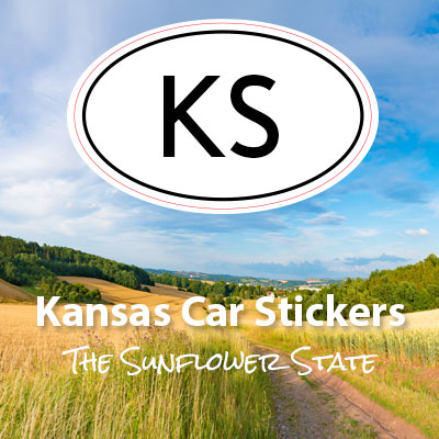 KS State of Kansas oval car sticker