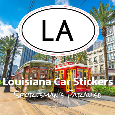 LA State of Louisiana oval car sticker