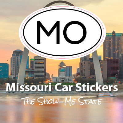 MO State of Missouri oval car sticker