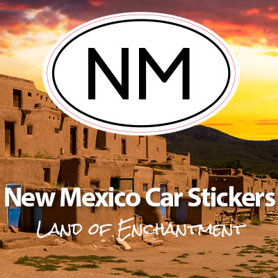 NM State of New Mexico oval car sticker