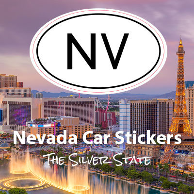 NV State of Nevada oval car sticker