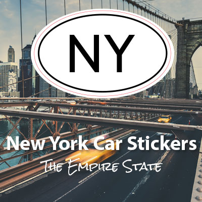 NY State of New York oval car sticker