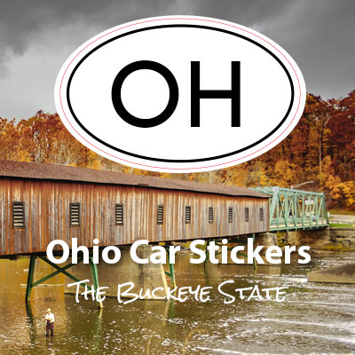 OH State of Ohio oval car sticker