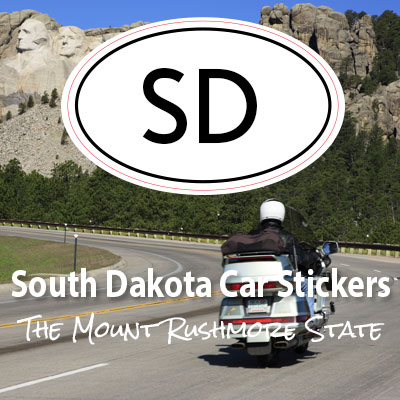 SD State of South Dakota oval car sticker