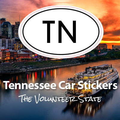 TN State of Tennessee oval car sticker