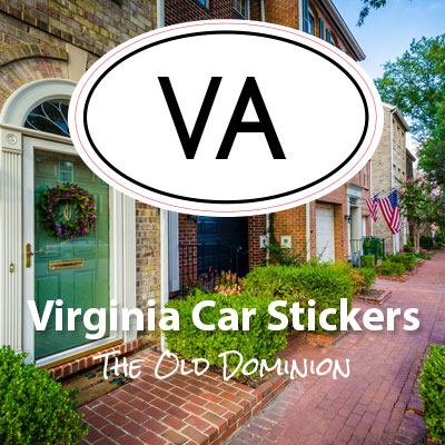 VA State of Virginia oval car sticker