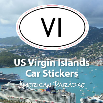 VI Virgin Islands of the United States oval car sticker