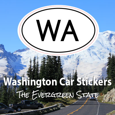 WA State of Washington oval car sticker