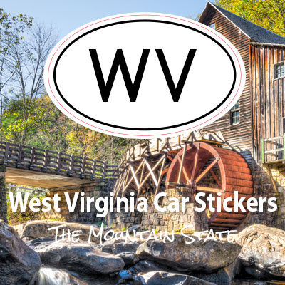 WV State of West Virginia oval car sticker