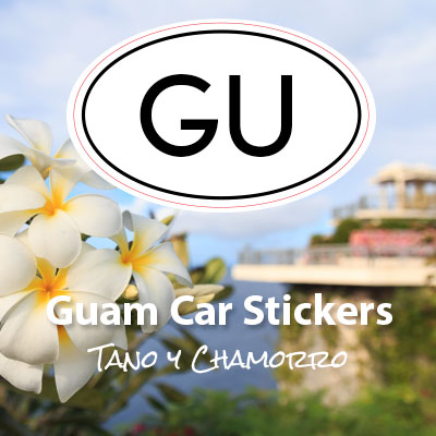 GU Territory of Guam oval car sticker