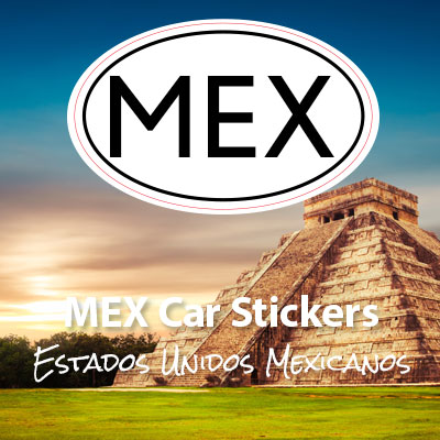 MEX Republic of Mexico oval car sticker