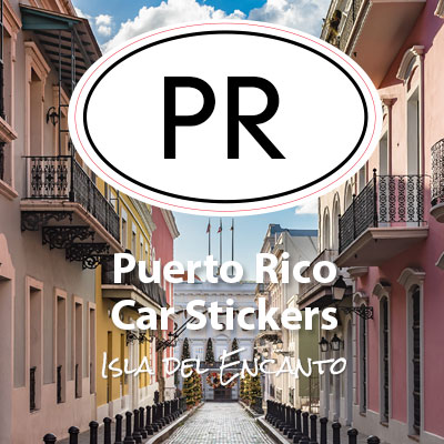PR Commonwealth of Puerto Rico oval car sticker